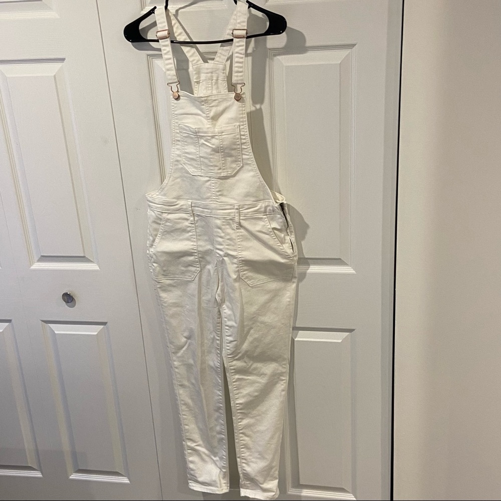 Old navy white denim overalls